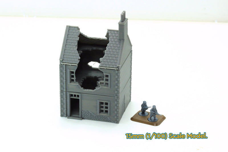 Normandy French Village House DS-T7 (VOLUME 2) - Tabletop Wargaming Terrain | Destroyed - Intact | 3D Printed Miniature | Flames of War
