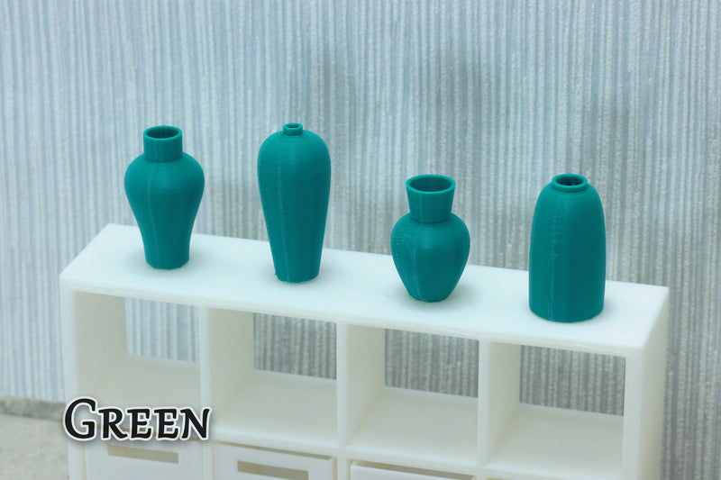 Set of Four Small Vases - Dollhouse Miniature 1:12 Miniature Dollhouse Furniture