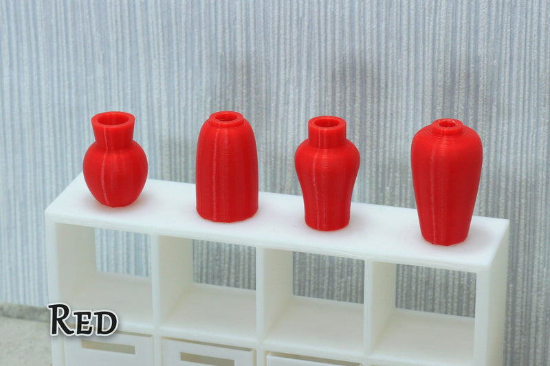 Set of Four Small Vases - Dollhouse Miniature 1:12 Miniature Dollhouse Furniture