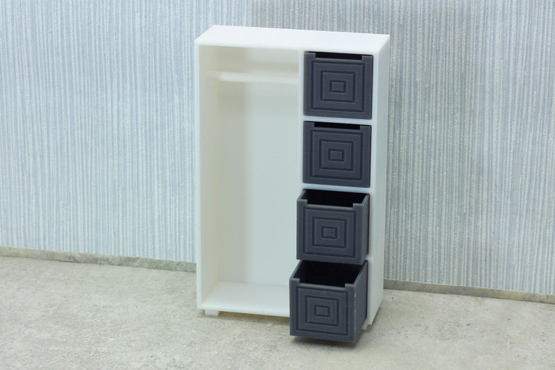 Clothing Closet with Cubes - Dollhouse Miniature 1:12 Miniature Dollhouse Furniture