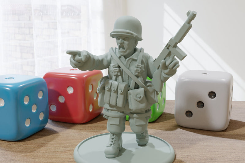 US Paratroopers HQ Team Alpha - 28mm Wargaming Minifigures - Compatible with WW2 Tabletop Games like Bolt Action