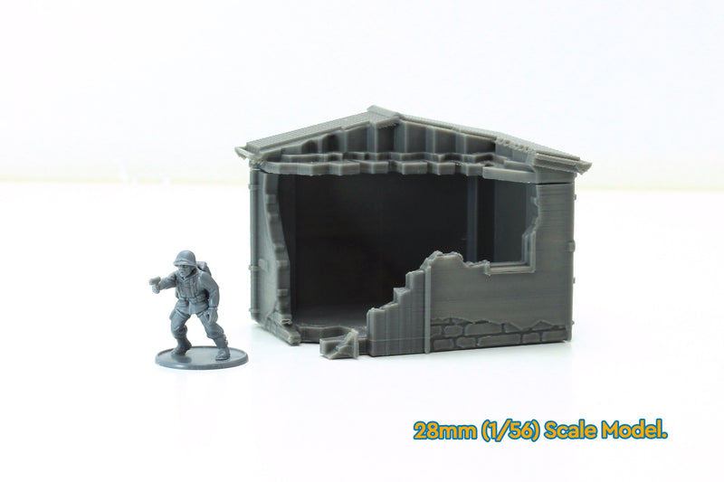 Normandy French Village Shed T2 (VOLUME 2) - Tabletop Wargaming Terrain | Destroyed - Intact | 3D Printed Miniature | Flames of War