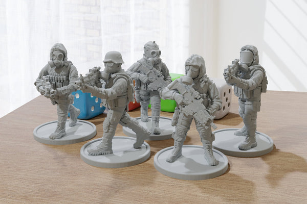 Army Stalkers Squad ZONA ALFA Chernobyl Stalkers - Modern Wargaming Miniatures for Tabletop RPG - 20mm / 28mm / 32mm Scale Minifigures
