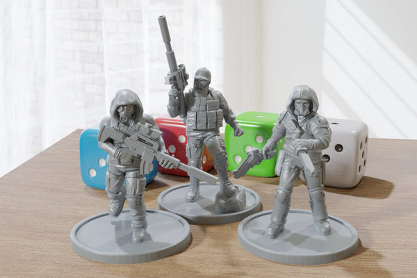 Wasteland Survivors Trio - Post Apocalyptic Miniature for Zona Alfa - Fallout Wasteland - Tabletop 20mm / 28mm / 32mm Scale Minifigures