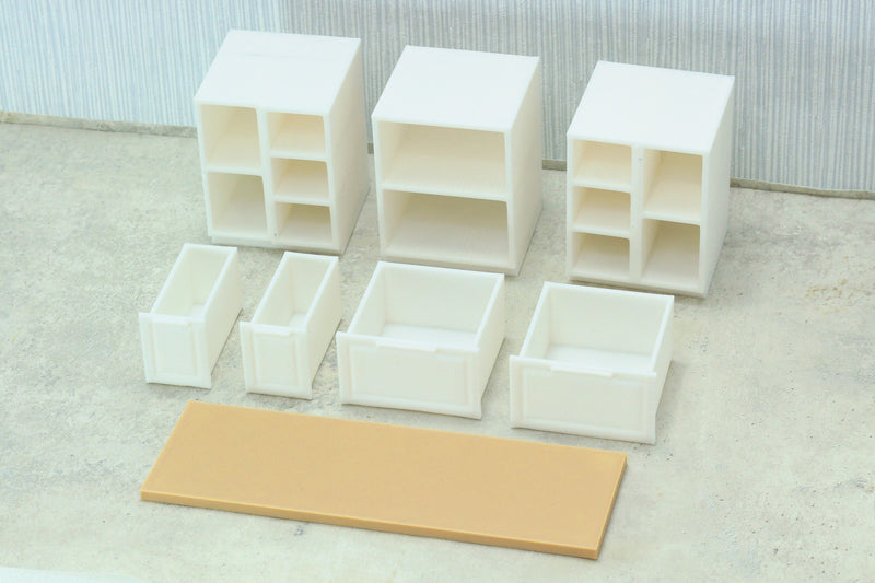 Modern Kitchen Set - Dollhouse Miniature 1:12 Miniature Dollhouse Furniture