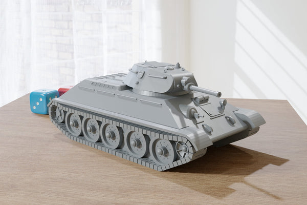 Soviet T-34 Tank Early War - with three Turret options - 28mm / 15mm Wargaming - Compatible with Bolt Action, Flames of War