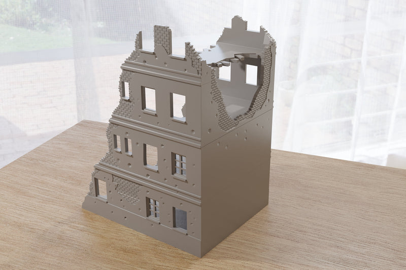 Stalingrad Ruined Apartments SRH MST1 - Tabletop Wargaming WW2 Terrain | Miniature 3D Printed Model | Flames of War & Bolt Action