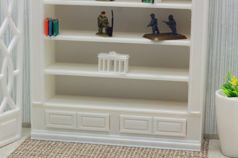 Large Library Bookshelf with Small Drawers - Dollhouse Miniature 1:12 Miniature Dollhouse Furniture