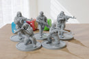 East European Militia Unit - Five - Modern Wargaming Miniatures for Tabletop RPG - 20mm / 28mm / 32mm Scale Minifigures