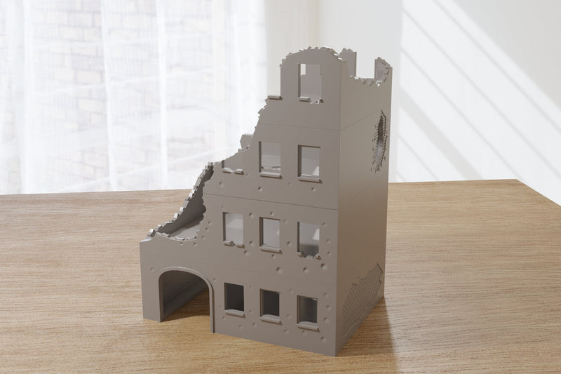 Stalingrad Ruined Residentials SRH MST2 - Tabletop Wargaming WW2 Terrain | Miniature 3D Printed Model | Flames of War & Bolt Action