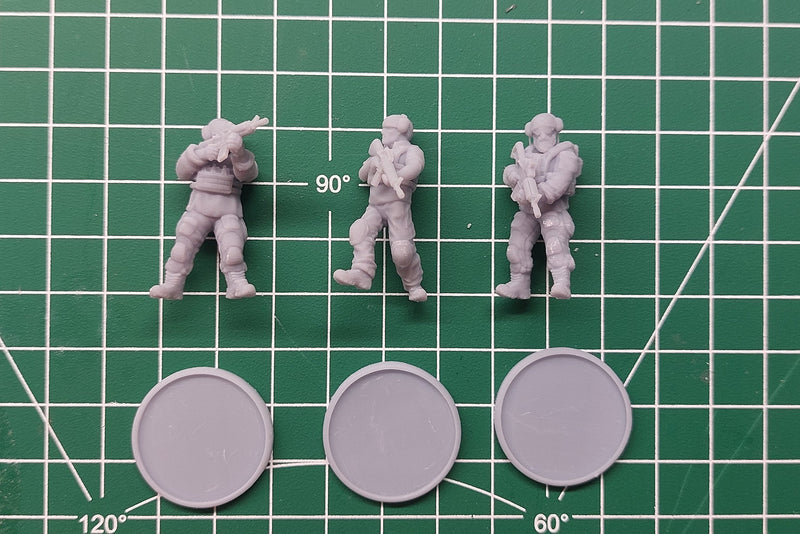 OPFOR Terrorists in USA Gear - Three 28mm/32mm Minifigures - Modern Wargaming Miniatures for Tabletop RPG