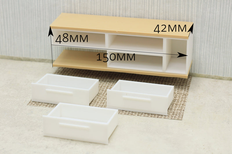 Bathroom Cabinet with Wooden Top - Dollhouse Miniature 1:12 Miniature Dollhouse Furniture