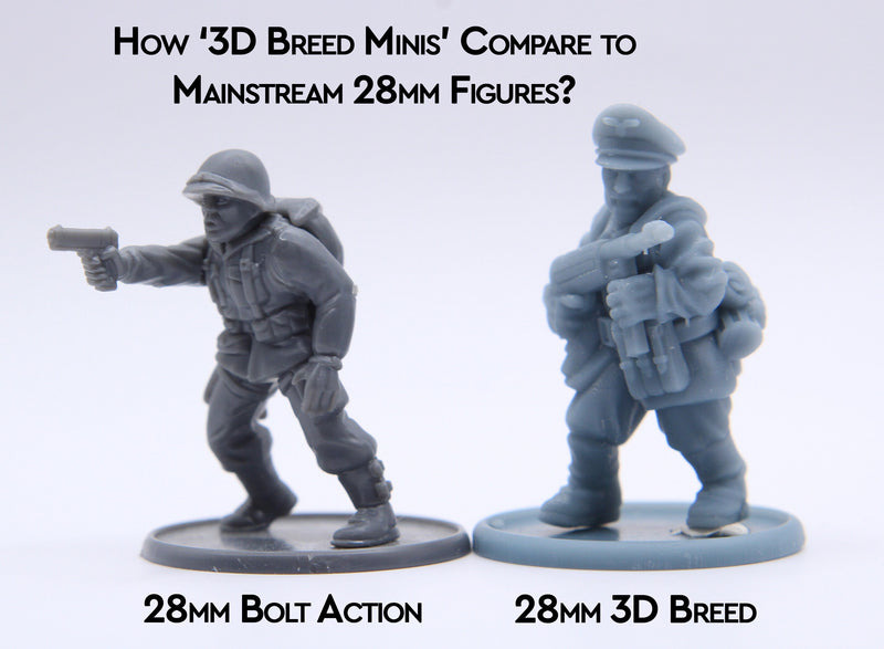 German Troops Winter Camo HQ Team Alpha - 28mm Wargaming Minifigures - Compatible with WW2 Tabletop Games like Bolt Action