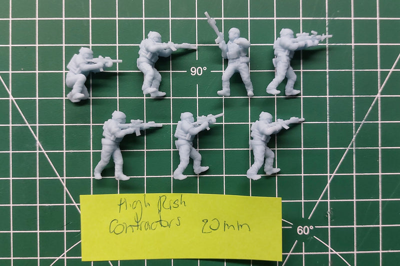 High Risk Contractors - Seven - Modern Wargaming Miniatures for Tabletop RPG - 20mm / 28mm / 32mm Scale Minifigures