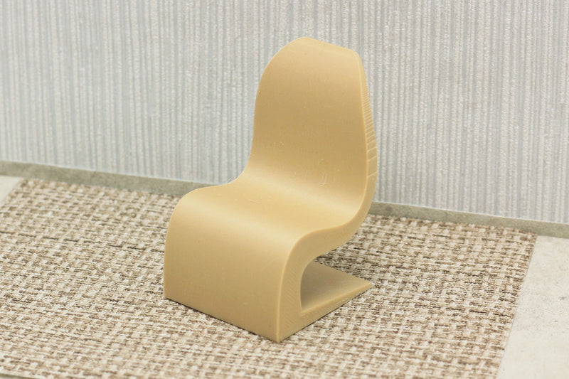 Curvy Chair Set - Dollhouse Miniature 1:12 Miniature Dollhouse Furniture - 3D Printed Wood