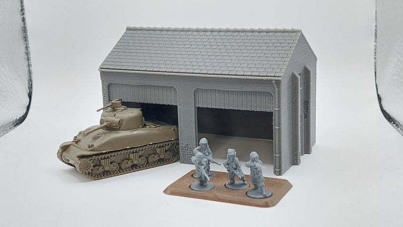 Truck Garage - Tabletop Wargaming WW2 Terrain | Miniature 3D Printed Model | Flames of War - Chain of Command