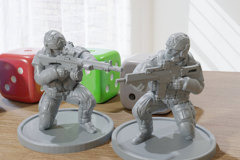 Kneeling Duo Kommando Spezialkräfte Add-On (German KSK) - Modern Wargaming Miniatures for Tabletop RPG - 28mm / 32mm Scale Minis