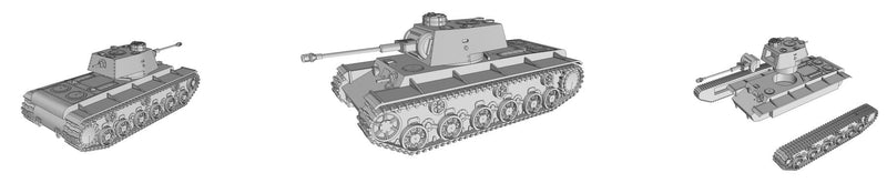 Pz Kpfw-KV-1-753(r) - WW2 German Tank - 3D Resin Printed 28mm / 20mm / 15mm Miniature Tabletop Wargaming Vehicle