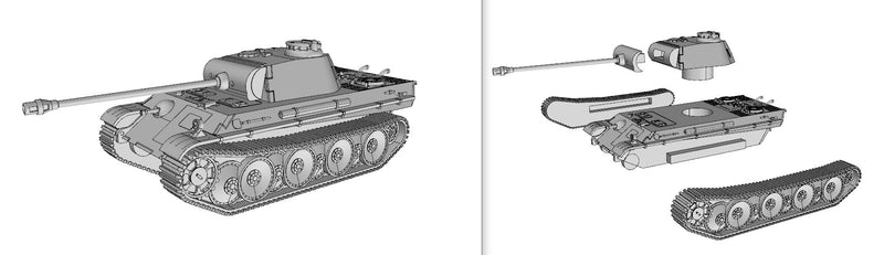 PZ.Kpfw V 'Panther' - WW2 German Tank - 3D Resin Printed 28mm / 20mm / 15mm Miniature Tabletop Wargaming Vehicle