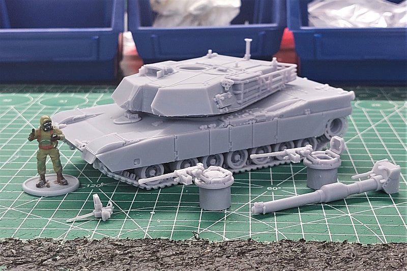 M1A1 Abrams US Army Main Battle Tank - 3D Resin Printed 28mm / 20mm / 15mm Miniature Tabletop Wargaming Vehicle