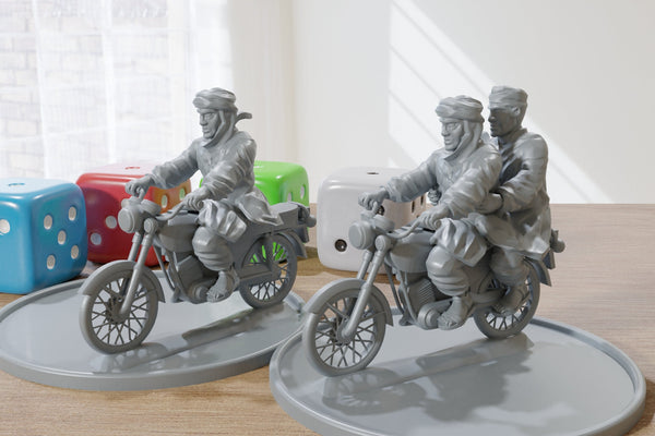 Arab Civilians on Motor - Modern Wargaming Miniatures for Tabletop RPG - 28mm / 32mm Scale Minifigures