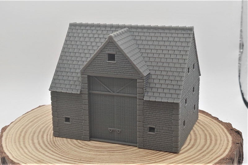 Normandy French Farm Barn - Tabletop Wargaming WW2 Terrain | Proxy 3D Printed Miniature for Bolt Action - Chain of Command - Flames of War