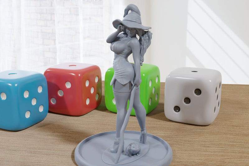 Sexy Witch - 3D Printed Minifigures for Fantasy Miniature Tabletop Games DND, Frostgrave 28mm / 32mm