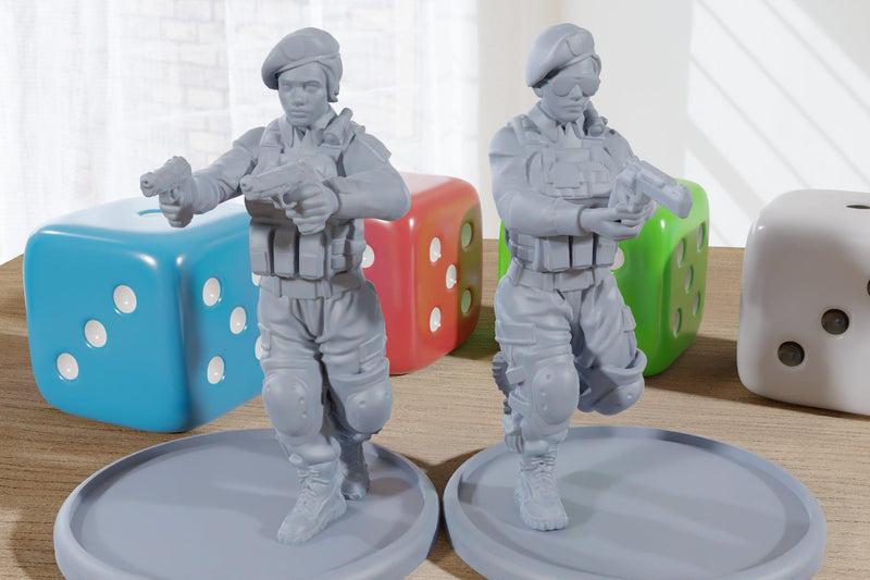 Sexy Bodyguards Elite - 3D Printed Minifigures - Modern Tabletop Miniature Wargaming 28mm / 32mm Scale