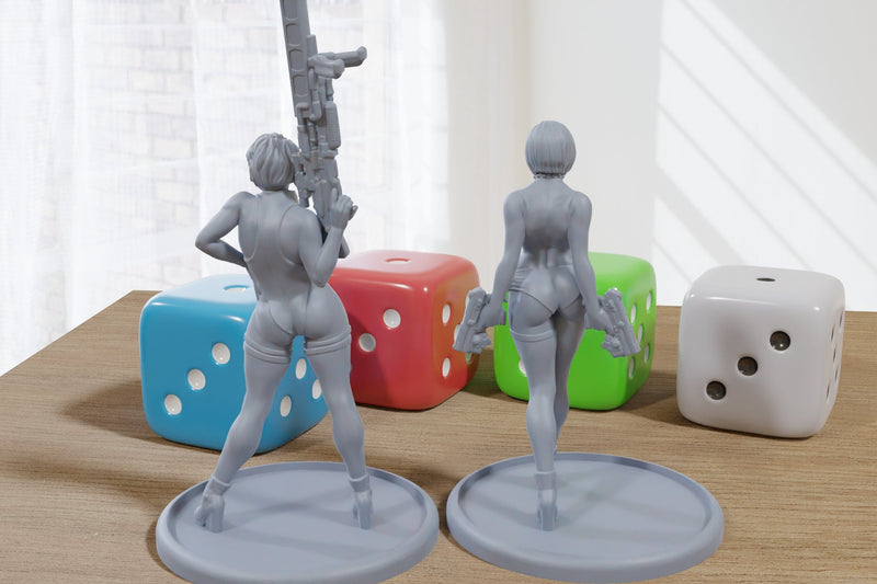 Sexy Sci-Fi Pinups - 3D Printed Proxy Minifigures for Sci-fi Miniature Tabletop Games like Stargrave and Five Parsecs from Home