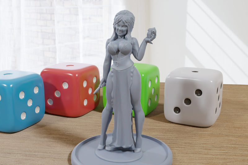 Mistress of the Dim - 3D Printed Minifigures for Fantasy Miniature Tabletop Games DND, Frostgrave 28mm / 32mm