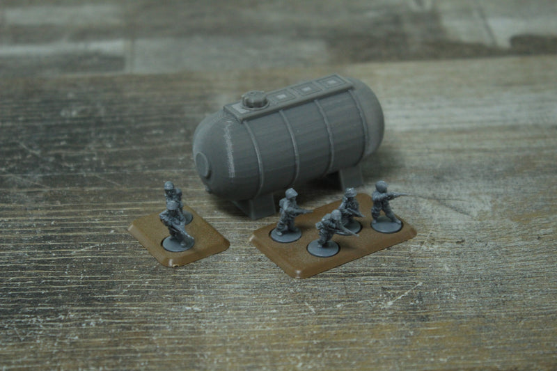 Airfield Fuel Tank - 3D Printed Miniature Wargaming Terrain - Awesome for Tabletop Games like Bolt Action or Flames or War