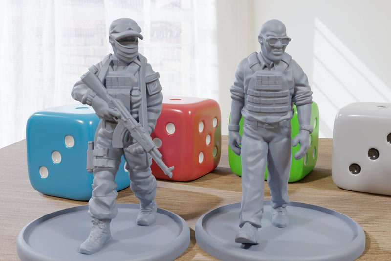 PMC VIP Escort - Modern Wargaming Miniatures for Tabletop RPG - 28mm / 32mm Scale Minifigures