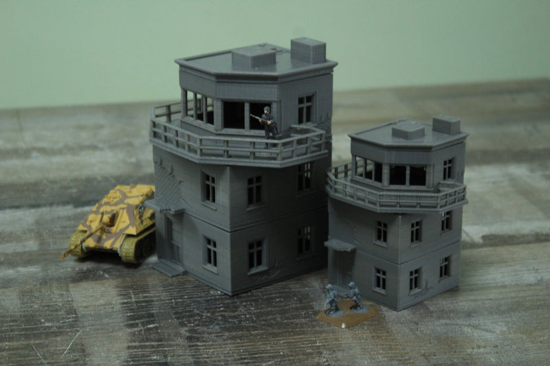 Airfield Control Tower - 3D Printed Miniature Wargaming Terrain - Awesome for Tabletop Games like Bolt Action or Flames or War