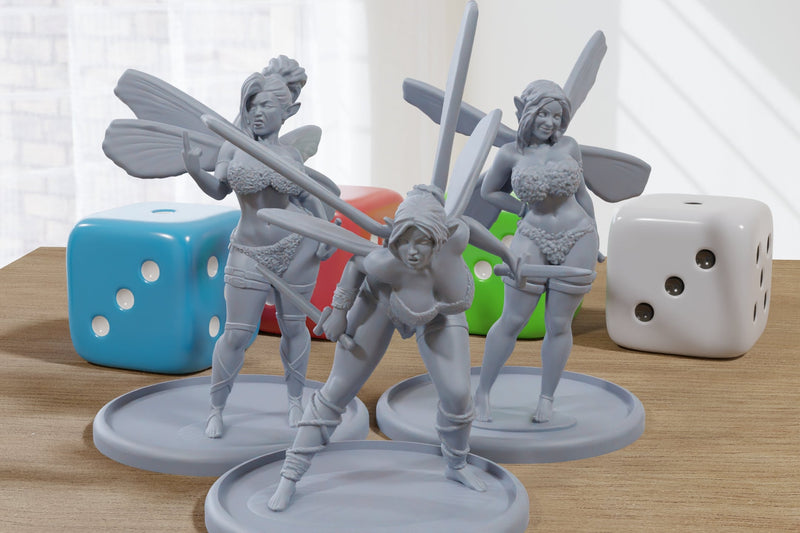 Viscious Feral Fae - 3D Printed Minifigures for Fantasy Miniature Tabletop Games DND, Frostgrave 28mm / 32mm