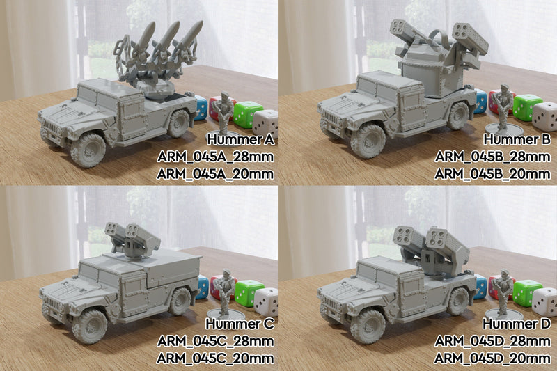 Armed Humvee (Hummer) - Miniature Gaming Tabletop RPG - 28mm Vehicle