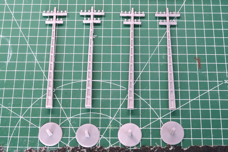 Euro Asian Telephone Poles Set (4pc) - 3D Printed Tabletop Wargaming Terrain - Ideal for Games like Oscar Mike - Vietnam Alpha