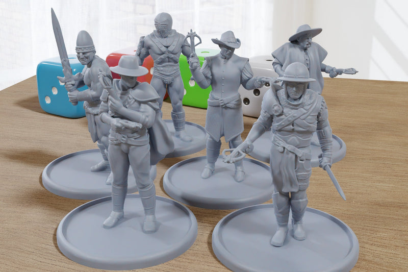 Brutal Medieval Gang - 3D Printed Minifigures for Fantasy Miniature Tabletop Games DND, Frostgrave 28mm / 32mm