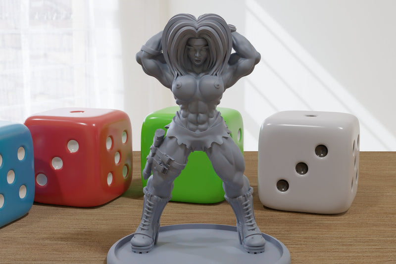 Sexy Commando Girl - 3D Printed Proxy Minifigures for Sci-fi Miniature Tabletop Games like Stargrave and Five Parsecs from Home