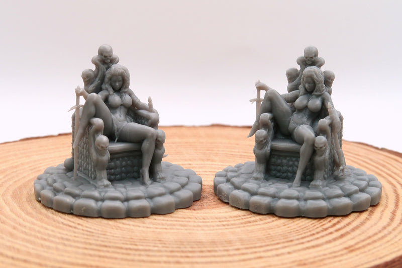 Brutal Throne Pinup - 3D Printed Minifigures for Fantasy Miniature Tabletop Games DND, Frostgrave 28mm / 32mm