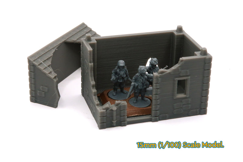 Normandy French Village Set (VOLUME 1 - Destroyed) 3D Printed Tabletop Wargaming Terrain for Miniature Games like Bolt Action, Flames of War