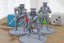 Cyber Police Officers - 3D Printed Proxy Minifigures for Sci-fi Miniature Tabletop Games like Stargrave and Five Parsecs from Home