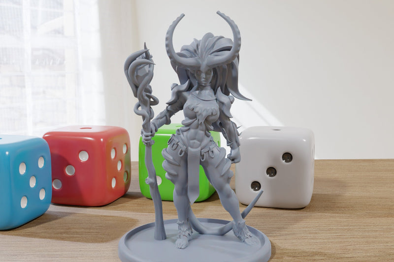 Infernal Druid (NSFW Option) - 3D Printed Minifigures for Fantasy Miniature Tabletop Games, TTRPG, DND, Frostgrave