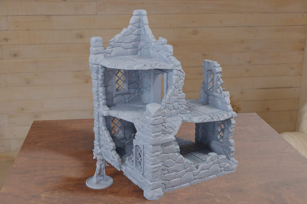 Ferisia Ruined Stone House - 3D Printed Terrain compatible with Tabletop Games like DND 5e, Frostgrave