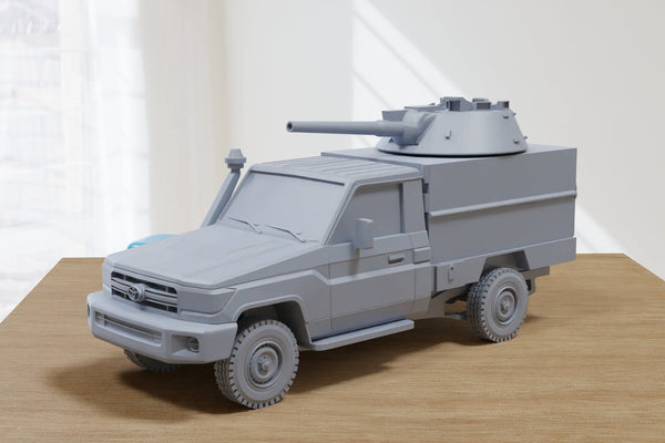 MENA Rebels Land Cruiser with BMP 1 Turret - Modern Wargaming Miniatures for Tabletop RPG - 28mm Scale Vehicle