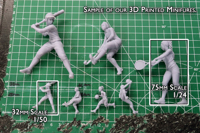 Sports Girl Tennis - DnD Miniature | Collectible and Rolepaying Sexy Pin-Up - 75mm - 32mm Scale