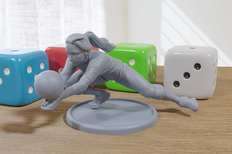 Sports Girl Volleyball - DnD Miniature | Collectible and Rolepaying Sexy Pin-Up - 75mm - 32mm Scale