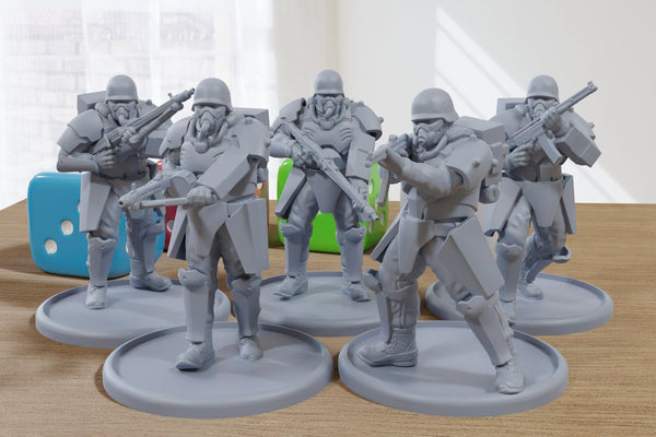 Panzer Cops - 3D Printed Minifigures - Grim Dark / Sci-fi - TTRPG Tabletop Miniature Wargaming 28mm / 32mm Scale