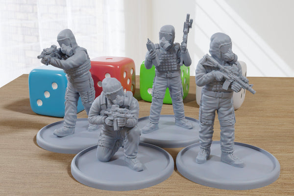 CBRN Troops - 3D Printed Minifigures for Modern Tabletop Wargaming 28mm / 32mm Scale