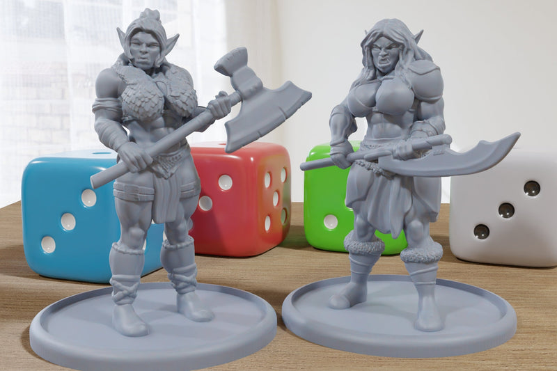 Brutal Sexy Orcs - 3D Printed Minifigures for Fantasy Miniature Tabletop Games DND, Frostgrave 28mm / 32mm