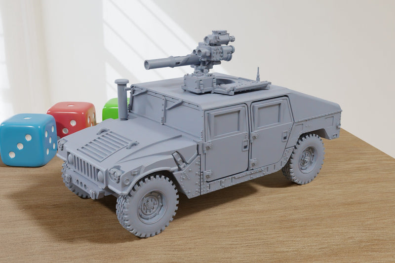 HMMWV M966 TOW - 3D Resin Printed Modern Wargaming Vehicles - Miniatures for Tabletop Wargames - TTRPG